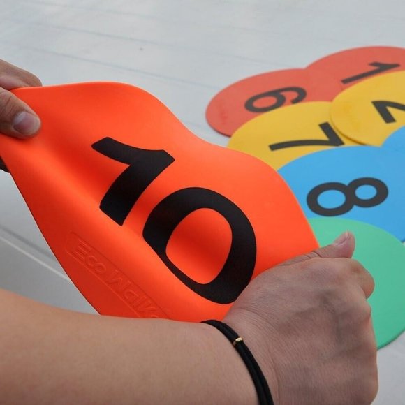 Eco Walker 8inch Numbered Floor Spot Markers Set of 5 1-10 - Picture 3 of 4